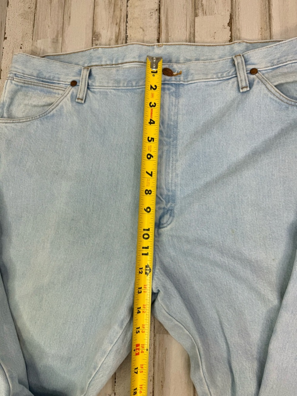 Vintage Wrangler Cowboy Cut Jeans Mens 40x27 Blue Denim Straight Workwear - Picture 7 of 11